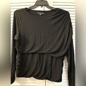 Banana Republic Factory Top, asymmetrical, ruched, black. Washed not wor…